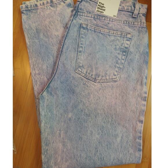 American Apparel Women's Jeans High Waist Mom Rainbow Sz. 33 NWT - Picture 2 of 3
